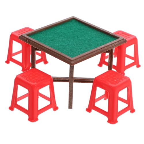 HANABASS 1 Satz Mini Mahjong Tisch Und Stuhl Drinnen Für Miniatur Winzig Puppe Deko Mini Möbelartikel Mini Möbelmodelle Mini-stühle Mini-möbelverzierung Abs von HANABASS