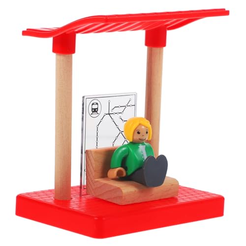 HANABASS 1 Satz Mini Station Plattform Modell aus Holz für Eisenbahnzubehör Pädagogisches Motorik und Kreativität für Bahn Szenen und Rollenspiele von HANABASS