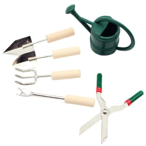 HANABASS 1 Satz Miniatur Gartenwerkzeug Set Miniatur Gießkanne und Gartenaccessoires für Mini Häuser für Mikro Szenen und DIY Dekorationen von HANABASS