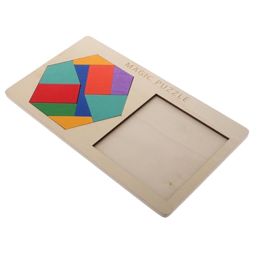 HANABASS 1 Satz Pädagogisches Bausteinspielzeug Pädagogisches Montessori Puzzle mit verschiedenen Formen Kinderrätsel Shape-Matching-Spiel Kindergartenspiele Holz von HANABASS