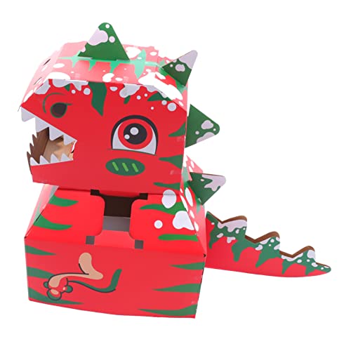 HANABASS 1 Satz Papp -Puzzle -Modell Dino- Kinderspielzeug Dinosaurier-modellspielzeug Kleine Dinosaurierfiguren Party Bag Füllstoffe Dinosaurier Rot Papier von HANABASS