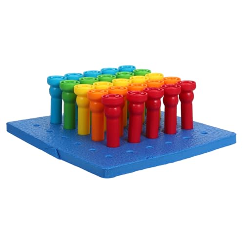 HANABASS 1 Satz Pegboard für Kleinkinder mit Bunten Pilz Peg Puzzles Feinmotorik Farben Sortieren und Zählen für Frühes Lernen von HANABASS