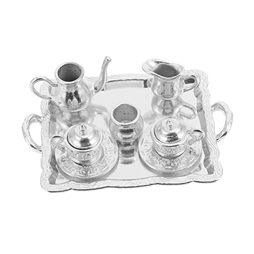 HANABASS 1 Satz Puppenhaus-Modell Wasserkocher Mini - Mini-Teekannen Mini-Hausversorgung Mini -Hausdekoration Mini-Teekessel Miniaturhauszubehör Miniatur - Legierung Silber von HANABASS