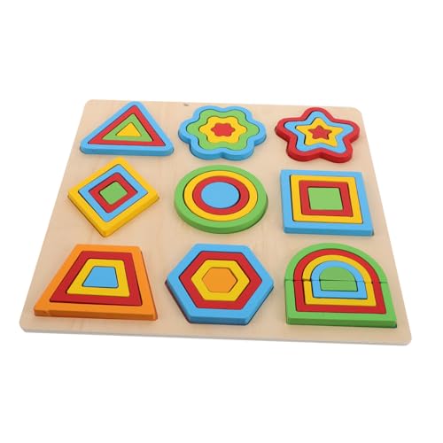 HANABASS 1 Satz Puzzle- Für Die Frühe Bildung Formen Puzzle Rätsel Für Babypuzzles 12-18 Monate Für Kleinkinder Rätsel Formen -rätsel Kleinkindspielzeug Holz von HANABASS