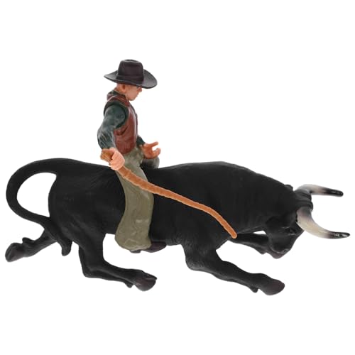 HANABASS 1 Satz Realistisches Cowboy Bullenmodell für Statisches Matador Dekorationsfigur für Jungen und Mädchen Lernspielzeug für Kreative Rollenspiele HANABASS 1 Satz Realistisches Cowboy Bullenmodell für Statisches Matador Dekorationsfigur für Jungen und Mädchen Lernspielzeug für Kreative Rollenspiele von HANABASS
