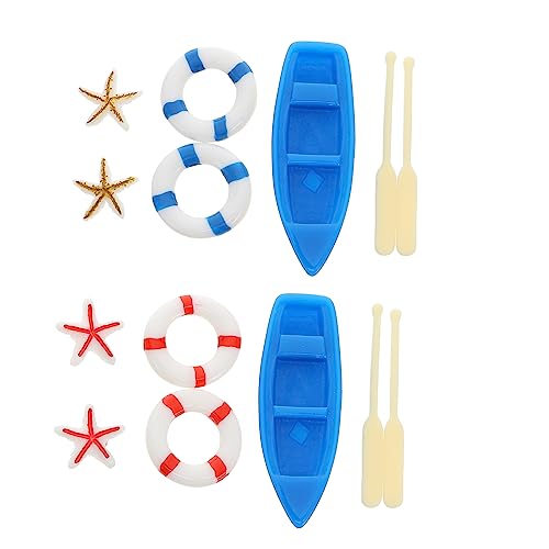 HANABASS 1 Satz Sea View Ornamente Dekoration winzig Miniaturverzierung im Strandstil Party Rettungsbauer Szene künstlich nautische Miniaturen zum Basteln Bojendekor Harz von HANABASS