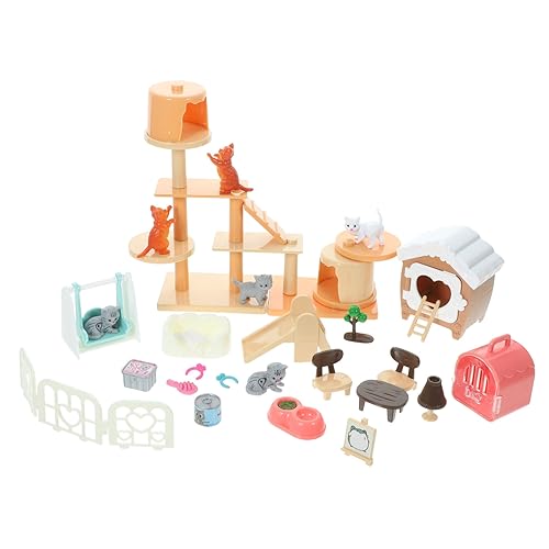 HANABASS 1 Satz Spielhaus kognitives für Simulation Kinderspielzeug Spielset mit Katzenfiguren Spieltierfiguren für Katzenspielset Plastik HANABASS 1 Satz Spielhaus kognitives für Simulation Kinderspielzeug Spielset mit Katzenfiguren Spieltierfiguren für Katzenspielset Plastik von HANABASS