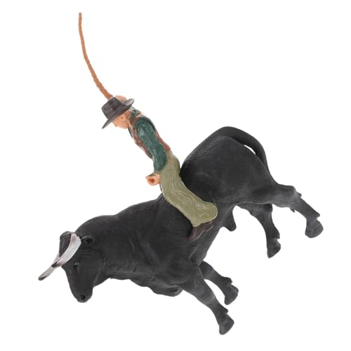 HANABASS 1 Satz Stierkampfmodell Kuh Cowboy Figur Welpenmodell Desktop-stier- Stier Statuen Stier-Statue Wohnkultur Bullenmodell Bullenhandwerk Stier- Für Zuhause Harz von HANABASS