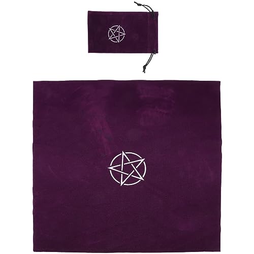 HANABASS 1 Satz Tarot Tischdecke Lilafarbene Fünf Punkte Stern Divinationszubehör für Tarotkarten Spiele für Wahrsagungen und Spirituelle Rituale von HANABASS
