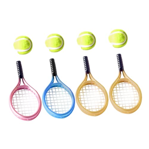 HANABASS 1 Satz Tennisschlägermodell Miniaturen Ball Party Zubehör Sport Desktop-mini-House-tennisschläger Miniatur-tennisornament Fotografie Requisiten Mini- Mini-Tennis Plastik von HANABASS