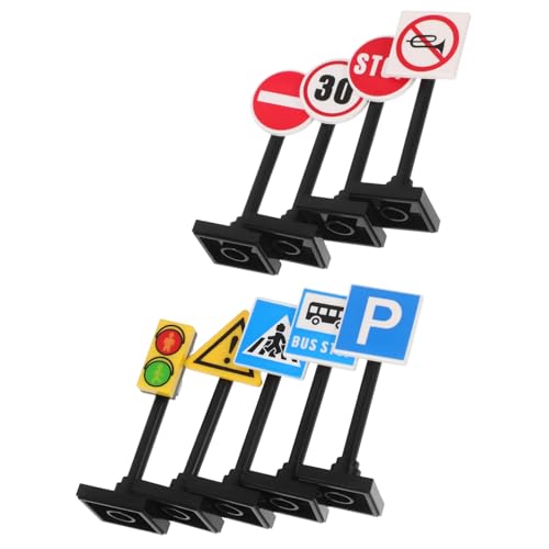 HANABASS 1 Satz Verkehrszeichen- Straßenschilder für Verkehrsschilder Miniatur-Verkehrsschild aus Kunststoff Verkehrszeichen für Straßenschilder Playset Abs HANABASS 1 Satz Verkehrszeichen- Straßenschilder für Verkehrsschilder Miniatur-Verkehrsschild aus Kunststoff Verkehrszeichen für Straßenschilder Playset Abs von HANABASS