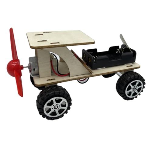 HANABASS 1 Set Experimente Auto Wissenschaftsprojekt Montage Lustige Lehrhilfe Windbetriebenes Kit Windkraftfahrzeug Modellbau Kit Wissenschaftliche Experimentierprojekte Metallelement von HANABASS