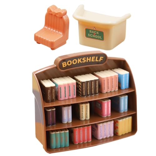 HANABASS 1 Set Mini Möbel Bücherregale Hausdekoration Bücherregal Mini Puppenbedarf Miniaturmöbel Entzückendes Kleines Bücherregal Miniatur Aus Kunststoff von HANABASS
