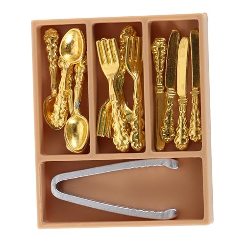 HANABASS 1 Set Miniatur- : Puppenhaus-mini-besteck Und Zange, Messer, Aus Mit Aufbewahrungsbox Für Die Puppenhaus-spielküchen-Dekoration HANABASS 1 Set Miniatur- : Puppenhaus-mini-besteck Und Zange, Messer, Aus Mit Aufbewahrungsbox Für Die Puppenhaus-spielküchen-Dekoration von HANABASS
