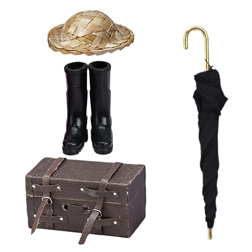 HANABASS 1 Set Miniatur Szenendekoration Puppen Miniaturen Puppenhauszubehör Mini Ornament Puppe Reisespielspielzeug Puppenhaus Regenstiefel Miniaturmöbel Metall von HANABASS