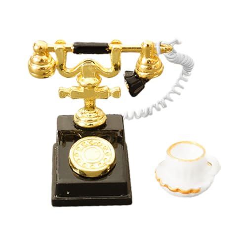 HANABASS 1 Set Miniatur Telefon Puppenhaus Zubehör Miniatur Puppentelefon Puppenhaus Zubehör Requisiten Telefon Puppenhaus Vintage Möbel Miniatur Puppenhaus Mini Telefon Für von HANABASS