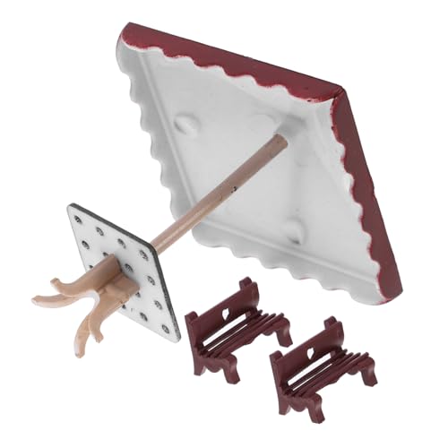 HANABASS 1 Set Parkstuhl Modell Miniatur Mini Möbel Für Puppenhaus Puppenhaus Möbel Gartenbank Puppenmöbel Mikro Landschaftslayout Mini Aus Kunststoff Abs Dunkelbraun von HANABASS