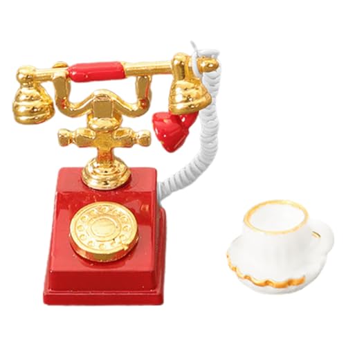 HANABASS 1 Set Puppenhaus Telefon Puppenhaus Telefon Mini Vintage Telefon Miniatur Puppenhaus Mini Telefon Für Puppen Puppenhaus Telefone Puppenmöbel Telefon von HANABASS