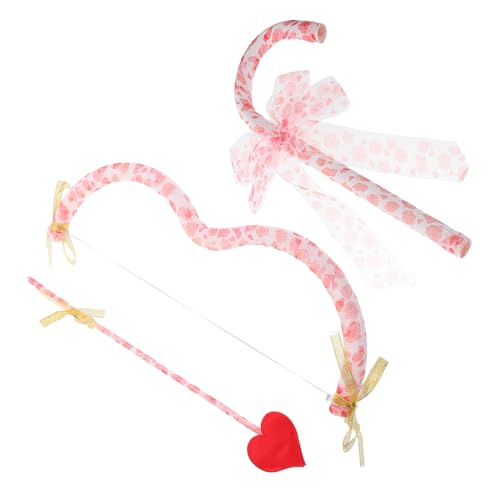 HANABASS 1 Set Set Kostüm Damen Kleidung Zubehör Kostüm Bogen Herz Stirnband Bogen Kostüm Requisite Cosplay Kit Kunststoff von HANABASS