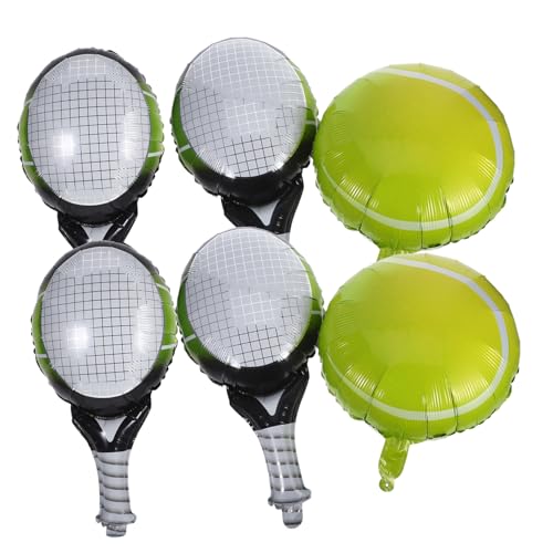 HANABASS 1 Set Tennisschläger Ballonparty Tennisball Folienballons Bälle Tennisschläger Tennisballons Tennis Folienballons Tennisball Ballon Für Gliederdekoration von HANABASS