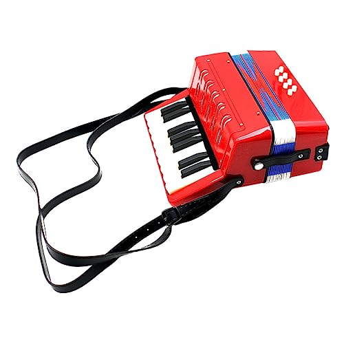 HANABASS 1 Stück Akkordeon Musikinstrumente Einführendes Musikinstrument Anfänger Akkordeon Musikspielzeug Bildungsspielzeug Rot Plastik von HANABASS