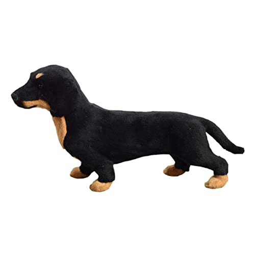 HANABASS 1 Stück Dackel-Modell Simulation Karikatur Dackel Figur Welpe Hund Gefälscht Miniatur Lebensecht Uhr Realistisch Anregend Haustierfiguren Äußeres Featured Faux Fleece von HANABASS