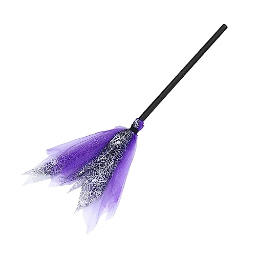 HANABASS 1 Stück Halloween Hexenbesen Leichter Dekobesen für Halloween Kostüme Cosplay Events und Partys von HANABASS