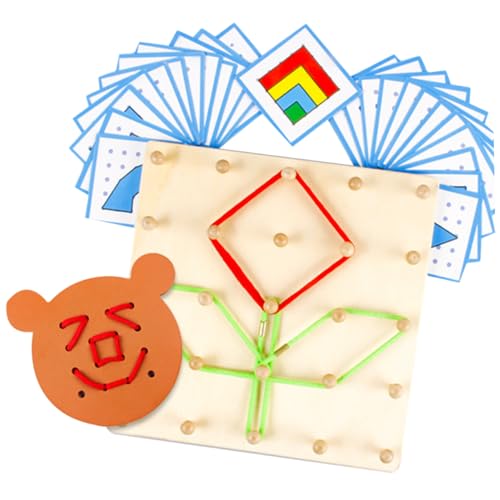 HANABASS 1 Stück Holz Nagelplatte für Mathematik Lernspielzeug für Geometrisches Educational Toy Werkzeug zur Mathematischer Fähigkeiten Zuhause und Schule von HANABASS