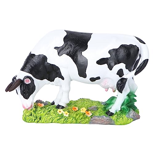 HANABASS 1 Stück Kuh Modell Figur Resin Lebensechtes Tiermodell für Garten Dekoration Bastelzubehör für Kreative Projekte von HANABASS