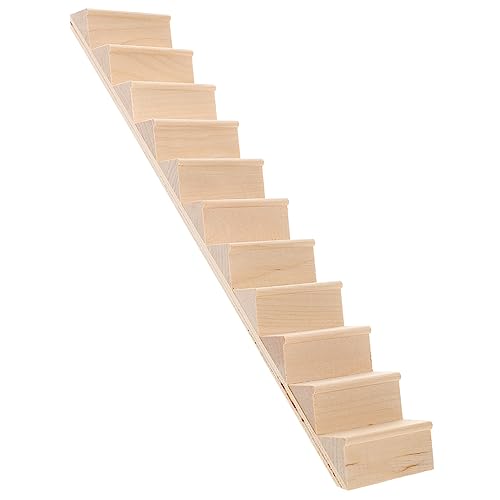 HANABASS 1 Stück Mini Möbeltreppe Puppenhausstufen Puppenhaustreppe Mini-haustreppe Puppenschritte Miniatur-treppen-mittelstücke, Holzhandwerksbedarf Winzig Trimmen Zubehör Leiter Bambus von HANABASS
