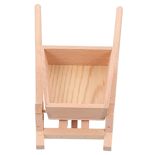 HANABASS 1 Stück Miniatur Schubkarre aus Holz Dekoratives Gartenwerkzeug für Miniatur Realistische Gartenfigur für Bonsai und Mikro Landschaften Accessoire für Blumen und Moos zum mit von HANABASS