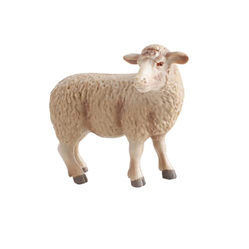 HANABASS 1 Stück Realistic Sheep Model Simuliertes Tierdekor aus Kunststoff für Beige Kreative Schaffigur als Raumdekoration Geschenkidee für Familien und Freunde von HANABASS