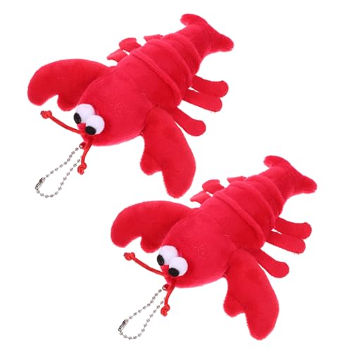 HANABASS 1 Stück Spielzeuganhänger mini Kuscheltier puppenaugen spielzeuge meerestiere Plüschanhänger mit Flusskrebsen gefülltes PP Baumwolle rot von HANABASS