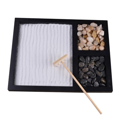 HANABASS 1 Stück Zen Garten Sand Tisch für Meditation Elegantes Sandspiel mit Rechen für Büro Zuhause zur Entspannung und Stressreduktion HANABASS 1 Stück Zen Garten Sand Tisch für Meditation Elegantes Sandspiel mit Rechen für Büro Zuhause zur Entspannung und Stressreduktion von HANABASS