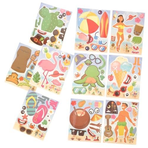 HANABASS 10 Blatt Hawaii Aufkleber Sommer Sticker für Laptop Wasserflasche Koffer und Skateboard Wasserdichte Deko für Strandpartys und Kreative HANABASS 10 Blatt Hawaii Aufkleber Sommer Sticker für Laptop Wasserflasche Koffer und Skateboard Wasserdichte Deko für Strandpartys und Kreative von HANABASS