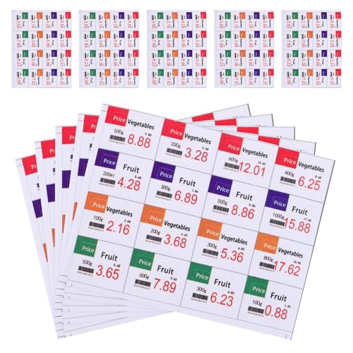 HANABASS 10 Blatt Miniaturpreise Klebeetiketten Klein Preisschildaufkleber Preisschilder Zur Anzeige Aufkleber Mit Sonderangebotspreisen Selbstklebende Preisschilder Papier von HANABASS