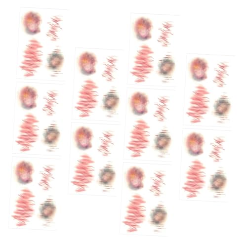 HANABASS 10 Blatt Narbenstreich Halloween Aufkleber Für Narbentattoos Gefälschte Narben Narbenaufkleber Gesicht Haut Tattoo Fake Neck Tattoo Falsche Wunde Tattoo -narbengesicht PVC von HANABASS