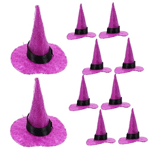 HANABASS 10 Stk. Elfenhut Halloween-Filzhut Miniatur für winzig Hexenhut klein Halloween-Bastelbedarf Hut- Halloween -Partyhüte Mini-Filzhüte Minihüte zum Basteln Filzstoff Violett HANABASS 10 Stk. Elfenhut Halloween-Filzhut Miniatur für winzig Hexenhut klein Halloween-Bastelbedarf Hut- Halloween -Partyhüte Mini-Filzhüte Minihüte zum Basteln Filzstoff Violett von HANABASS