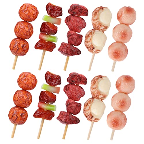HANABASS 10 Stück Barbecue -Spießspielzeuge Grillspielzeug-Essen Spielmodelle für Grillgutmodell Food Requence gefälschtes Grillspielzeug Grill-Spielessen Lebensmittelmodell PVC HANABASS 10 Stück Barbecue -Spießspielzeuge Grillspielzeug-Essen Spielmodelle für Grillgutmodell Food Requence gefälschtes Grillspielzeug Grill-Spielessen Lebensmittelmodell PVC von HANABASS