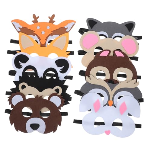 HANABASS 10 Stück Cartoon Filzmasken für Dschungeltiere für Geburtstags und Halloween Partys Reh Igel Panda Waschbär Eule Kaninchen Bär Fuchs Eichhörnchen HANABASS 10 Stück Cartoon Filzmasken für Dschungeltiere für Geburtstags und Halloween Partys Reh Igel Panda Waschbär Eule Kaninchen Bär Fuchs Eichhörnchen von HANABASS