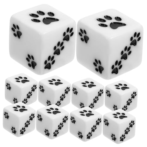 HANABASS 10 Stück Cartoon Paw Pattern Würfelset Teiliges Kunstharz Spielwürfel für Brettspiele Pädagogische Werkzeuge Spaß für Partys und Spielabende HANABASS 10 Stück Cartoon Paw Pattern Würfelset Teiliges Kunstharz Spielwürfel für Brettspiele Pädagogische Werkzeuge Spaß für Partys und Spielabende von HANABASS