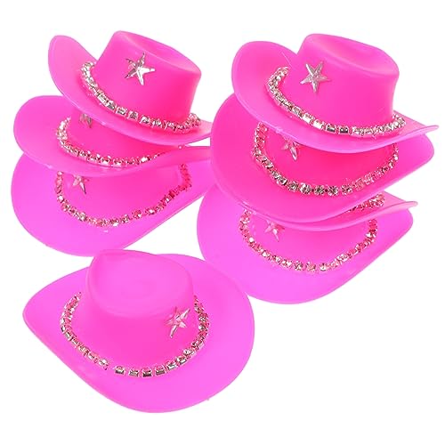 HANABASS 10 Stück Cowboyhutspielzeug Cowgirl Weiß Kuhmädchenhut Mini-Cowboyhüte für Partys Mini-Hüte entzückende Miniaturhüte entzückende hüte dekorative Miniaturhüte kleine Hüte Plastik von HANABASS