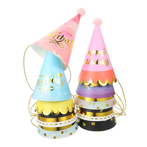 HANABASS 10 Stück Geburtstagshüte Bunte Papierparty Hüte für Jungen und Mädchen Leicht Bequem für Feiern Fotos Partygeschenke Zufällige Farbe Zufällige Farbe von HANABASS