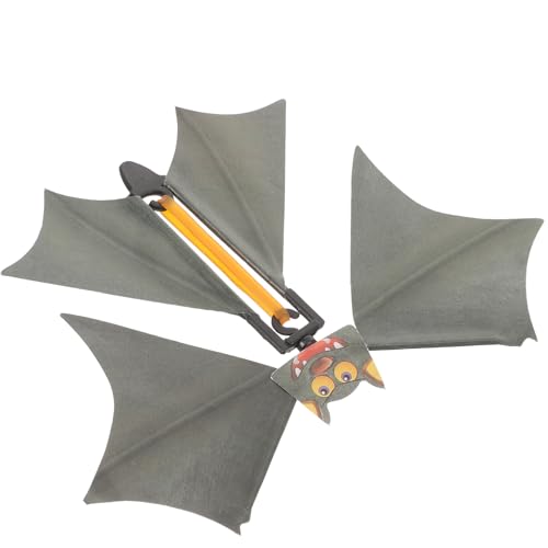 HANABASS 10 Stück Halloween-fliegendes Fledermaus-Spielzeug, Aufziehbares Flatterfledermaus-Spielzeug, Lustige Streich-Requisite für Kinder, Zufällige Farbe, 5, 51 X 4, 72 Zoll von HANABASS