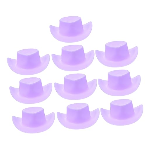 HANABASS 10 Stück Kleine Hüte Zum Basteln Puppenzubehör Miniatur Cowboyhut Kappe Mini Puppe Winzige Hüte Zum Basteln Cowgirlhut Party Western Puppenhaus Cowboy Puppe von HANABASS