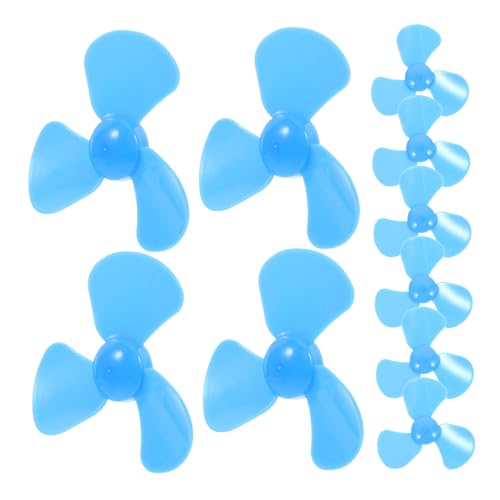 HANABASS 10 Stück Kleiner Lüfterflügel tragbare Mini-Ventilatoren Zubehör klein tragbar himmelblau Mini-Lüfterflügel aus Kunststoff DIY-Bastelventilatorblätter Plastik Sky-Blue von HANABASS
