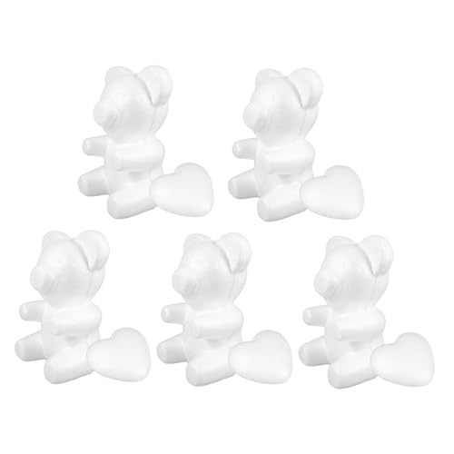 HANABASS 10 Stück Liebesblasenmodell bastelzeug Craft Bärenherzförmiger Schaumstoff herzförmige Modellierung schokoladenform Form in Herzform Kunstmodell für Party Poly-Drache Weiß von HANABASS