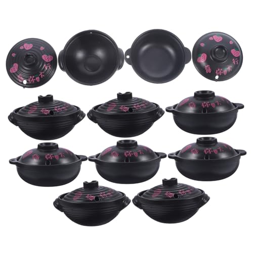 HANABASS 10 Stück Mini-Auflauf Puppe Suppentopf Kochen klein spaß bescherung Weihnachten Einfache Reinigung Weihnachten wichtelgeschenk Mini-Kocher Mini-Kochgeschirr aus Metall PVC von HANABASS