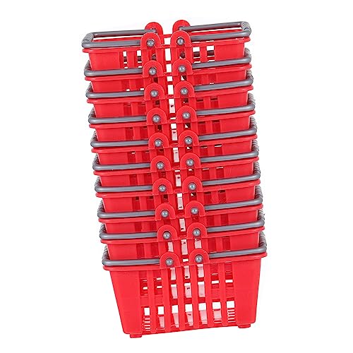 HANABASS 10 Stück Mini Einkaufskorb für Puppenhaus Teilig aus Robustem für Kaufladen und Mini Dekoration Perfektes Zubehör für Kreative Spielwelten Leuchtend von HANABASS