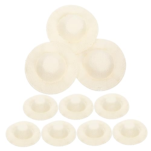 HANABASS 10 Stück Mini Strohhutspielzeugzubehör Mini Sombrero Hüte Puppen-Minihüte Kopfbedeckung kleine Hüte zum Basteln Mädchen winzige Strohhüte Handwerk kleine Hüte für Puppe Stoff Beige HANABASS 10 Stück Mini Strohhutspielzeugzubehör Mini Sombrero Hüte Puppen-Minihüte Kopfbedeckung kleine Hüte zum Basteln Mädchen winzige Strohhüte Handwerk kleine Hüte für Puppe Stoff Beige von HANABASS